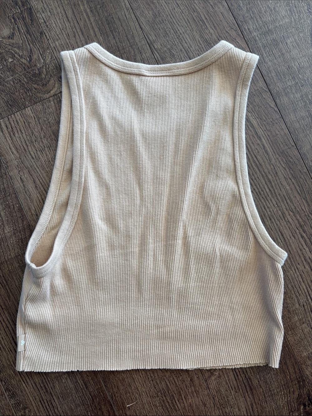 TNA Ribbed Cropped Tank Top - Light Beige - Picture 2 of 2